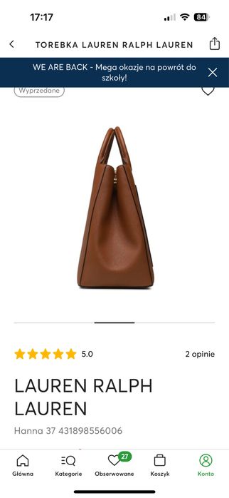 Lauren Ralph Laureh torebka Hanna 37 skóra