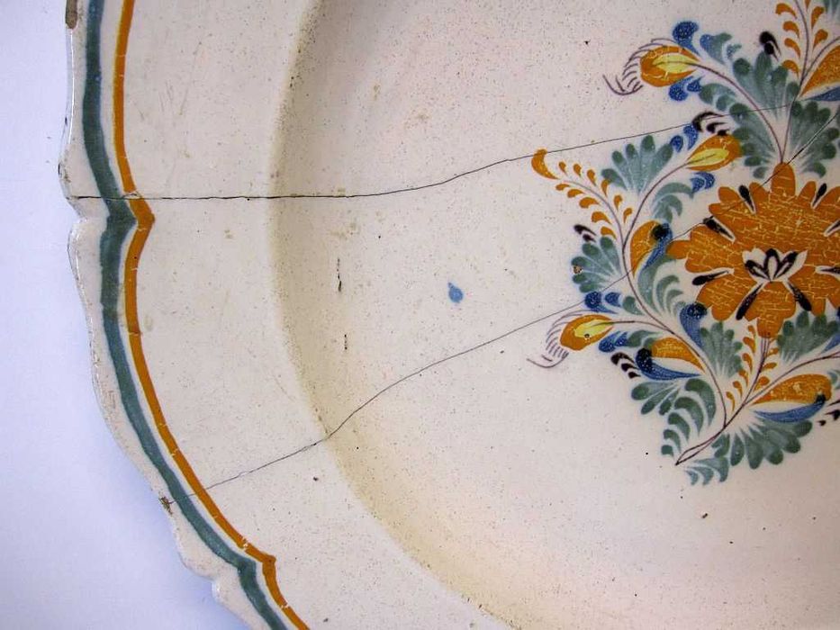 raro antigo prato em faiança portuguesa da Viana - com gatos