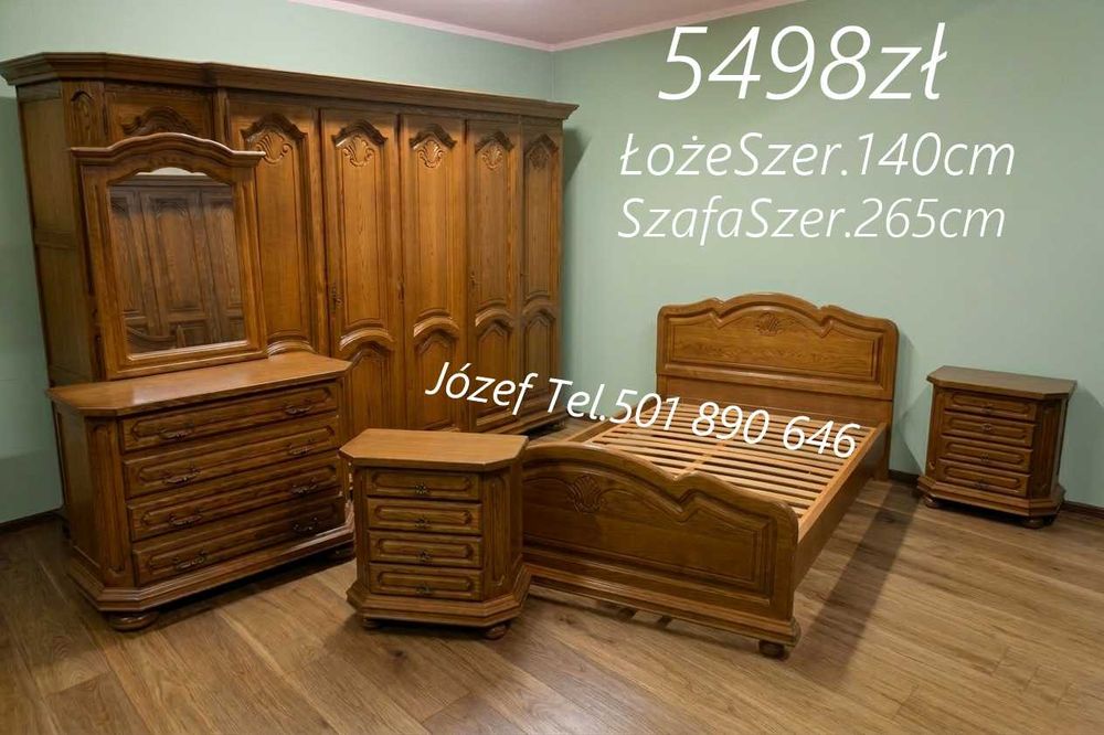 Piękna Sypialnia Dębowa / Meble / łóżka szafy szafki nocne komody