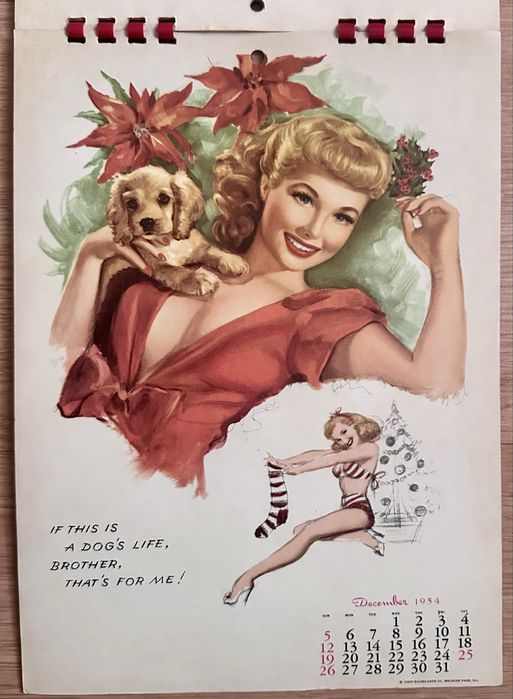 Calendário vintage pin-up