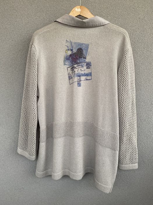 Folk Oryginalny sweter bluza narzutka kardigan etno boho XL 42