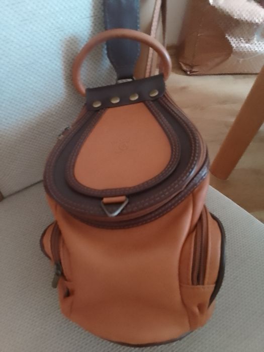 Skórzany Plecak Torebka 2w1 IL GIGLIO FIRENZE Made in Italy Camel NOWY