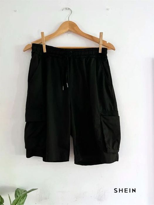 Calções de Desporto Masculinos Shein Preto