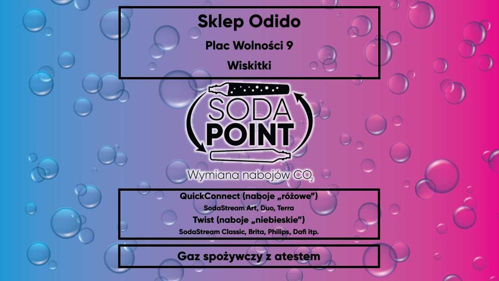 Sodastream Wiskitki, Plac Wolności 9 Wymiana nabojów CO2