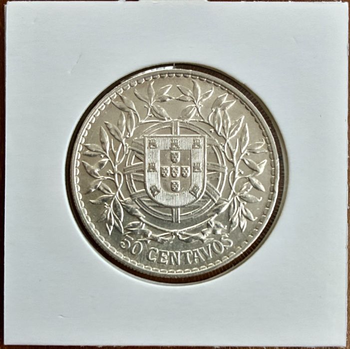 Moeda 50 centavos 1914 prata