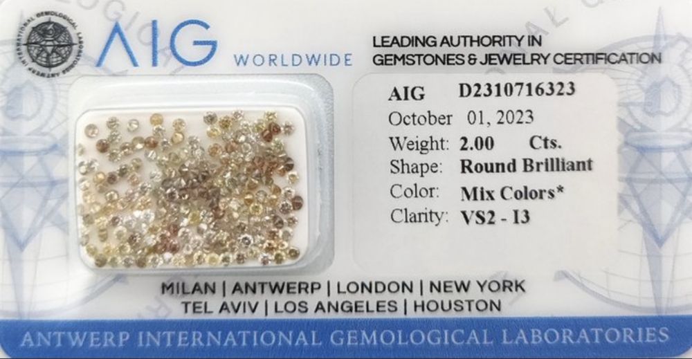 185 pcs Diamantes - 2.00 ct - Redondo - Mix Colors - VS2 - 13