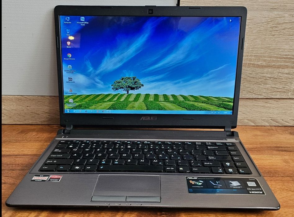 Elegancki LAPTOP ASUS Aluminiowa Obudowa Win7 + Office Gotowy do pracy