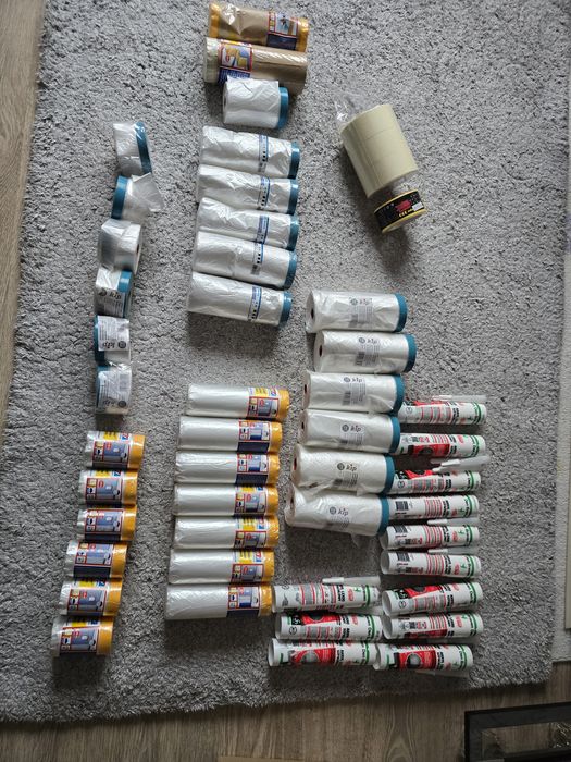 Akryl, taśma malarska, folię ochronne,