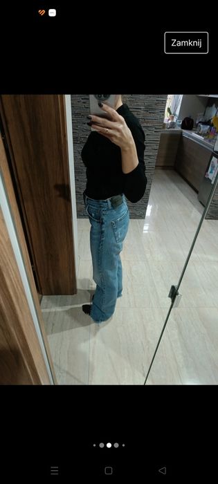 Spodnie jeansy wide leg Pull & Bear 38