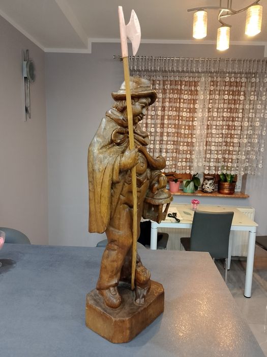 *Wyprzedaż*Stara figura halabardnika z drewna.65cm