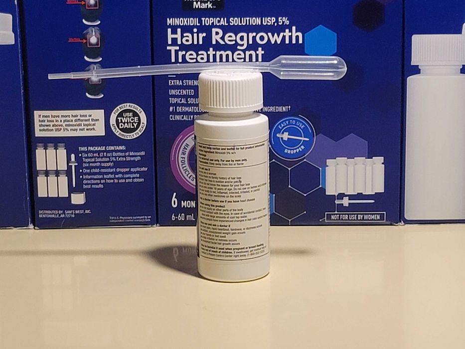 1x Frasco Minoxidil 5% Member’s Mark Líquido (1 Mês) + Pipeta 1ml – O "Gémeo" do Kirkland