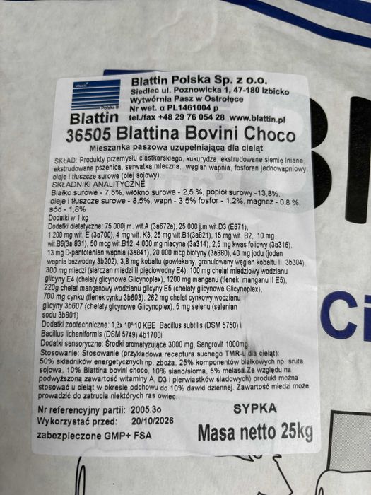 BLATTIN Bovini Choco 25kg