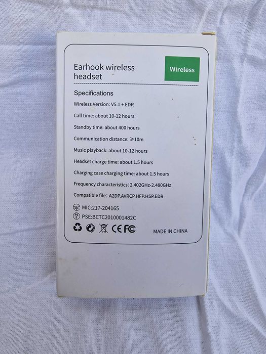 Auricular Bluetooth Mono com Microfone  Headset Mãos Livres