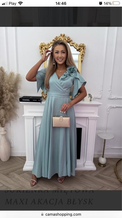 SUKIENKA mietowa maxi