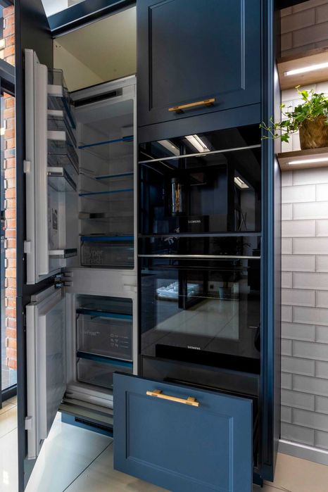 Kuchnie Verle MEBLE KUCHENNE lakierowane Cascada Niebieski Fiord