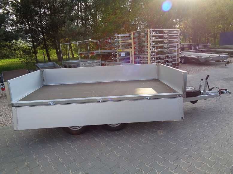 Przyczepa 3,30x1,80 burty aluminiowe, DMC do 2700 kg, platforma