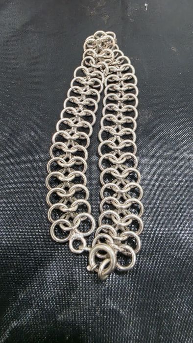 Pulseira / Gargantilha Larga em Prata de Lei Genuína