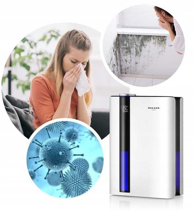 Osuszacz POWIETRZA 2,5L pochłaniacz wilgoci 2 filtry WIFI aplikacja