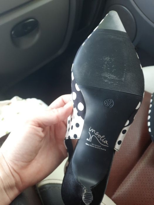 Туфлі слінгбеки в горох