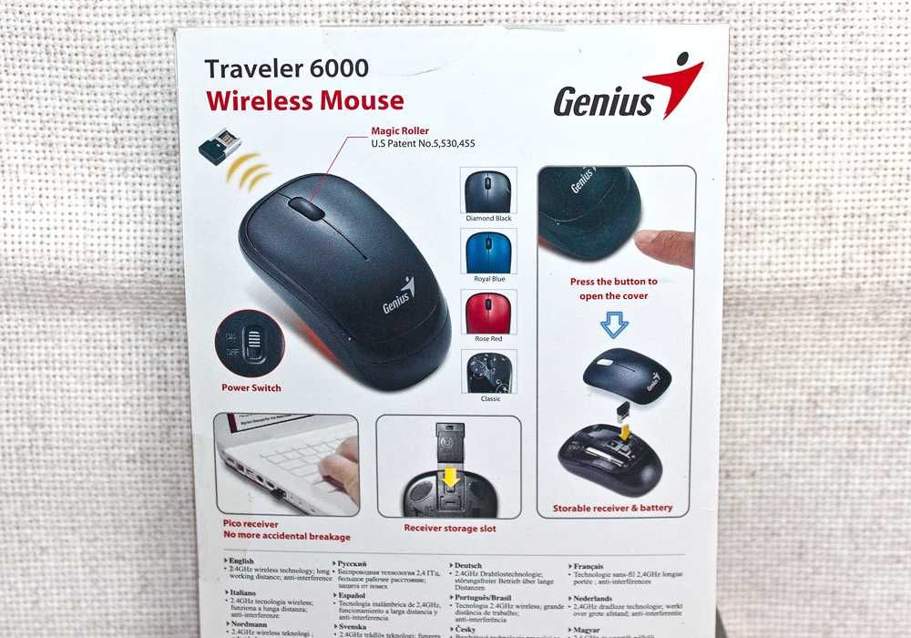 Мышь Genius Traveler 6000 беспроводная компактная (от 1 батарейки ААА) - НОВАЯ!