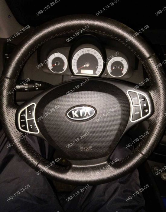 Kia Cerato Magentis Rio Soul Carens Оплетка чехол на руль Кожа Каучук