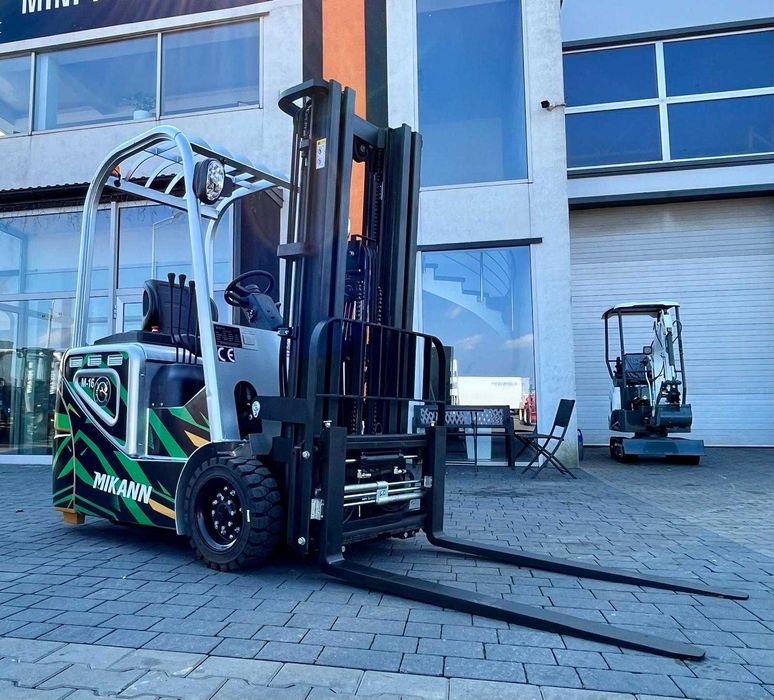 Wózek Widłowy Elektryczny 1,6T MIKANN, Maszt 4.5m,Triplex, 3-kołowy