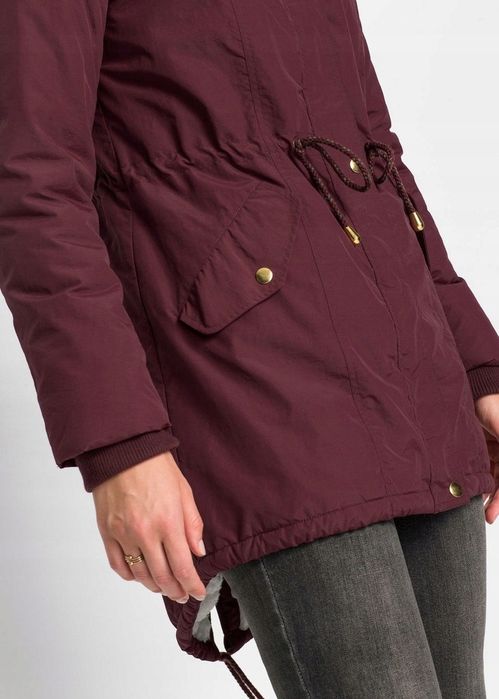 B.P.C kurtka ocieplana bordowa z kapturem ^38