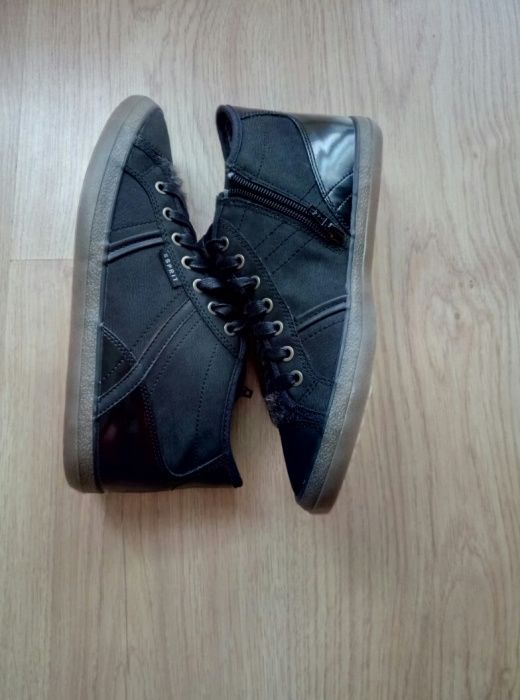 ESPRIT NOWE r. 38 buty półbuty sneakersy trampki tenisówki skóra ekologiczna czarne damskie młodzieżowe