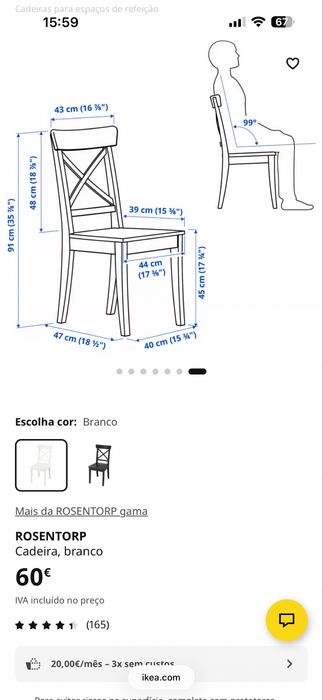 Cadeiras IKEA Rosentorp