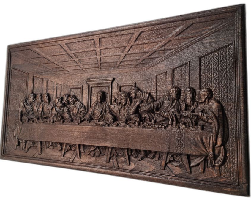 Ostatnia Wieczerza–drewniana płaskorzeźba do salonu, unikatowy prezent