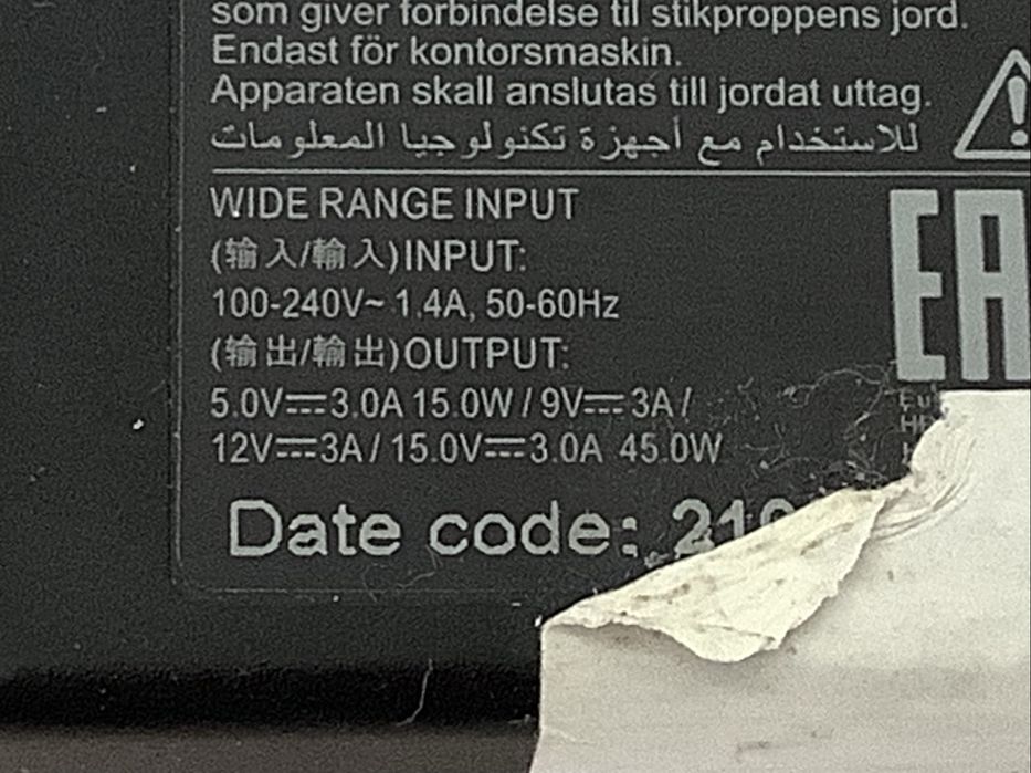AC adaptador - Carregador original HP TPN-CA20 45W conector USB-C