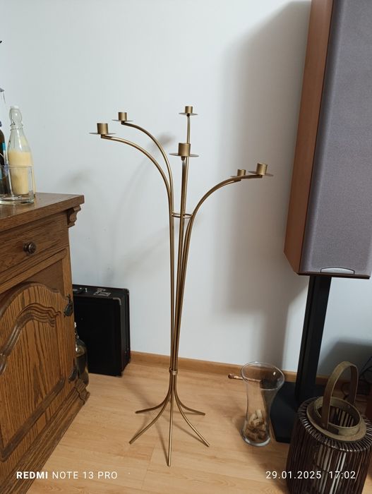 Świecznik podłogowy złoty wys. 110cm