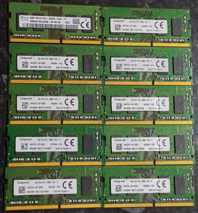 Memórias RAM de portátil 8GB e 4GB DDR4 e DDR3L