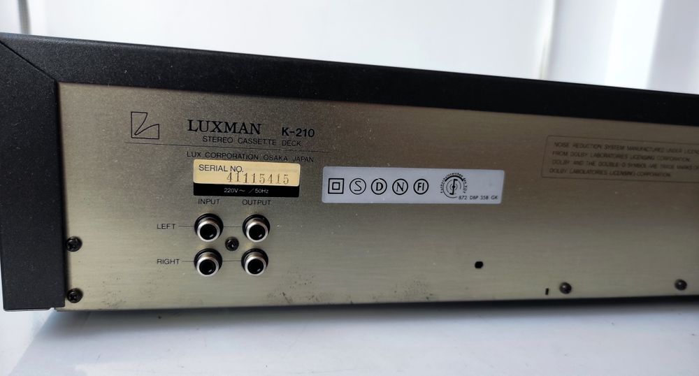 Luxman cassete deck k 210