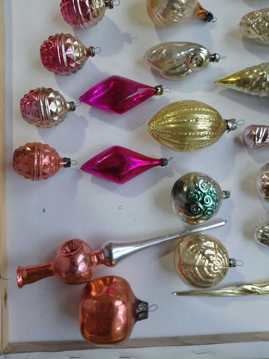 елочные игрушки времен ссср ,,стекло,,