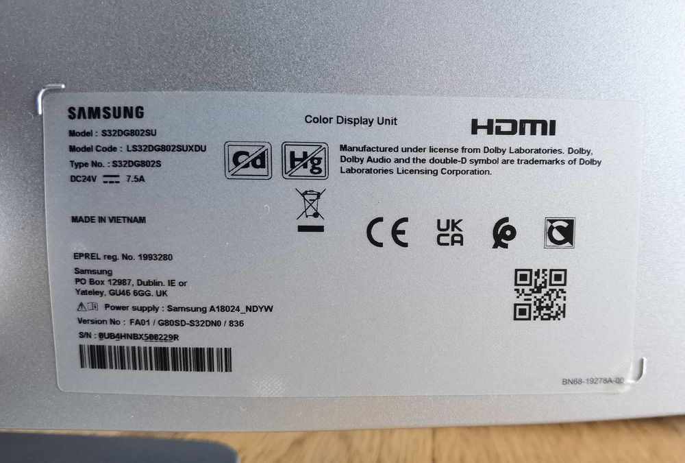 Monitor Gamingowy Samsung Odyssey OLED G8 G80SD 4K UHD 240Hz