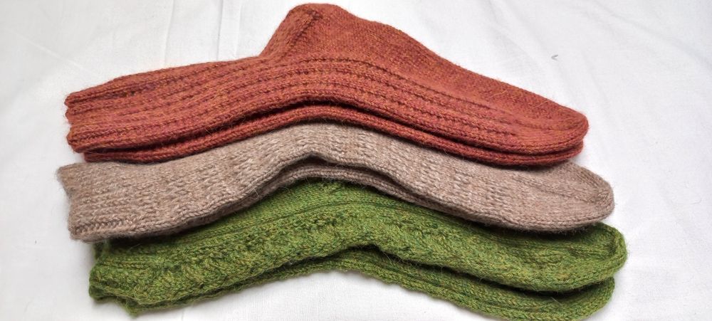 Skarpety 37 wełniane zestaw 4 pary rękodzieło handmade
