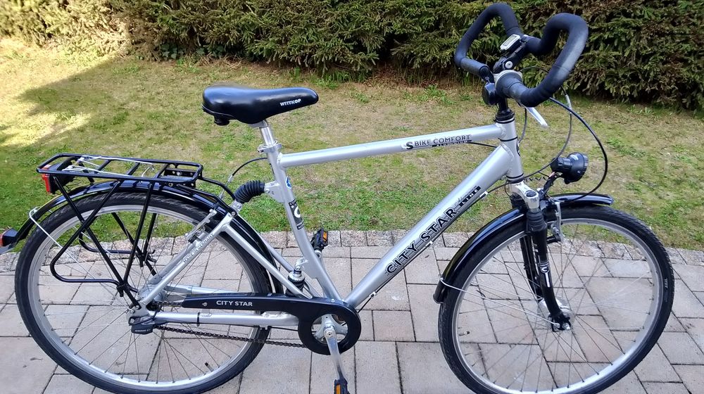 Rower męski w pełni amortyzowany miejski.