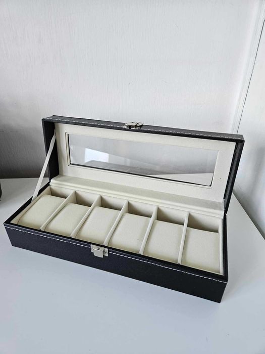 Szkatułka pudełko organizer na zegarki 6 szt pojemny PREZENT