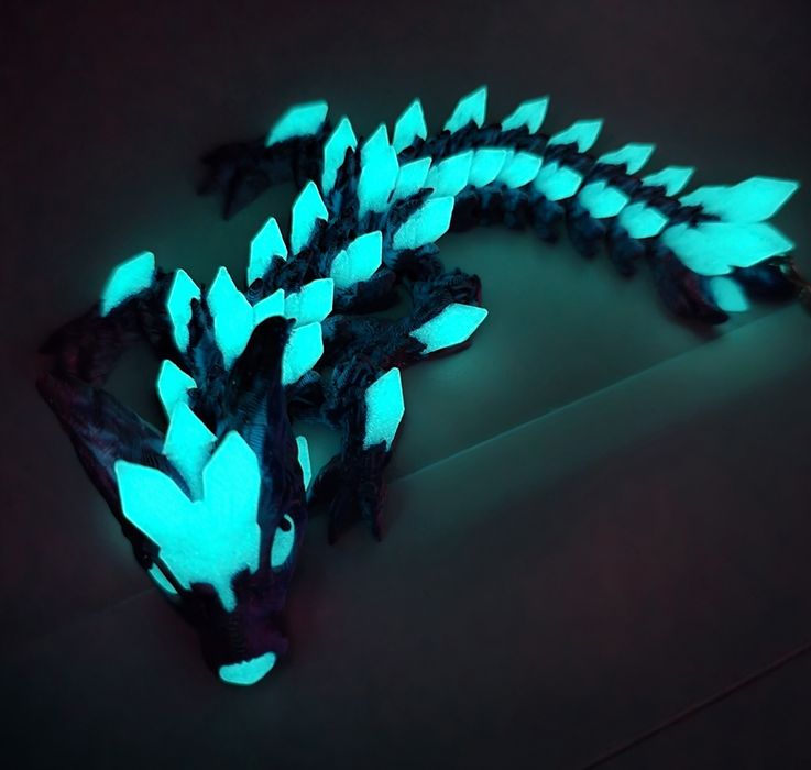 Brelok Wolf DragonCrystal 16cm - Ruchomy Brelok Świecący w Nocy - Druk