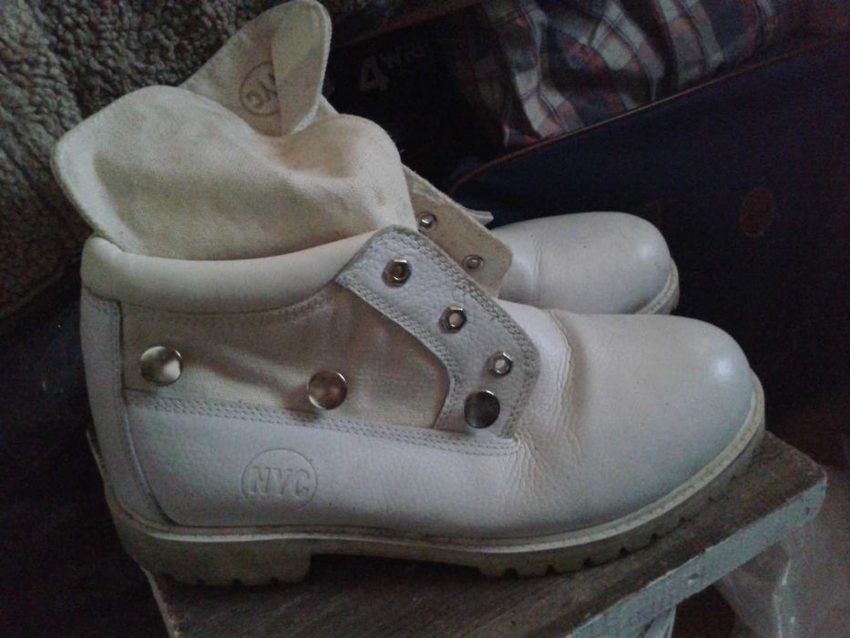 Super buty Trapery Skorzane NYC  Jesien Zima