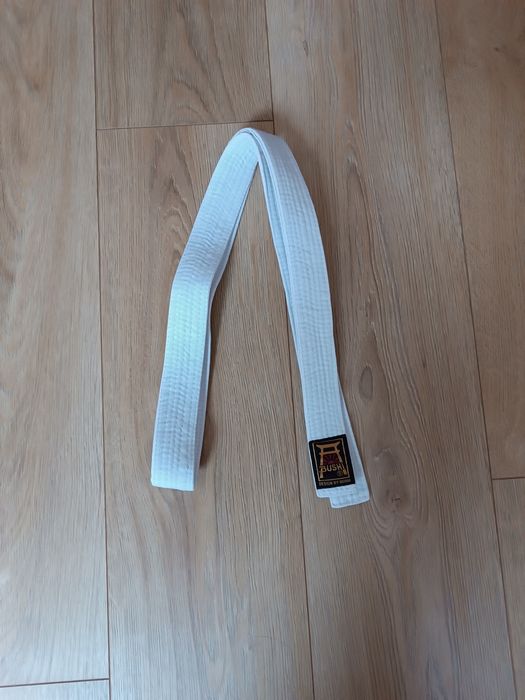 Biały pas Bushi do kimona, 160 cm, stan idealny