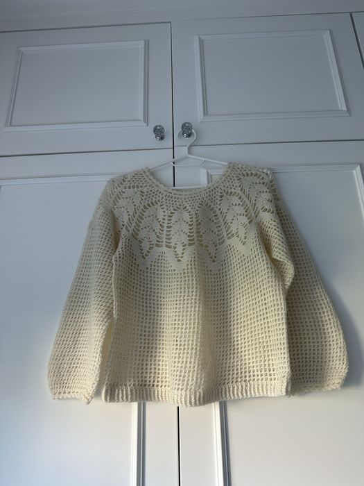Kremowy sweter vintage S
