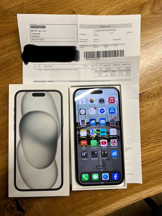 Iphone 15 plus bateria 96% jak nowy! gwaracja do 09.26 media expert