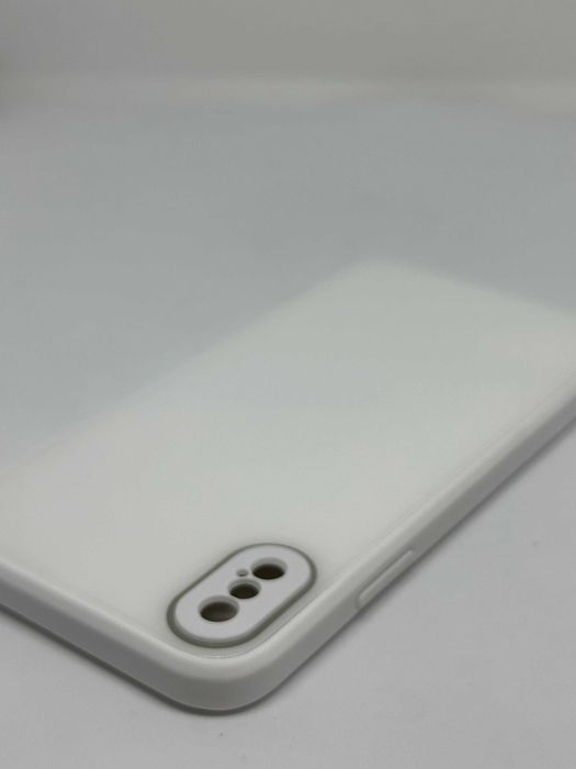 Iphone X/XS Etui Case Obudowa Biała Imitacja Szkła kod 2052