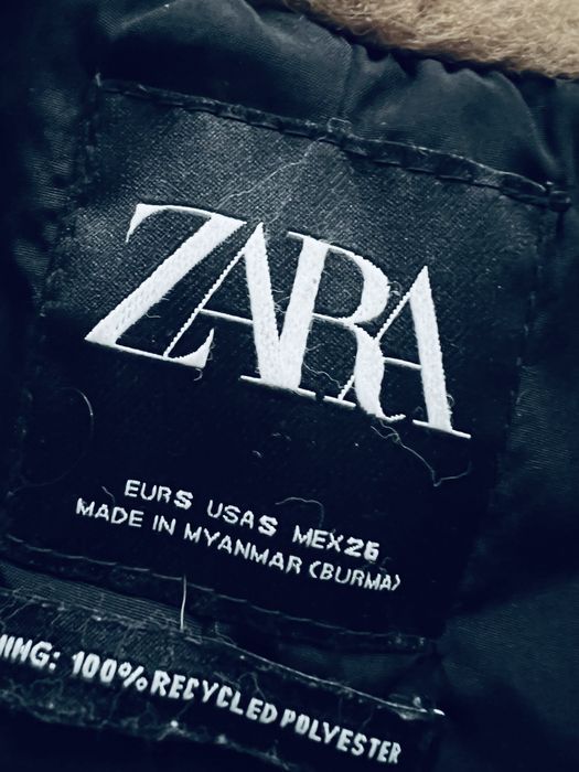 Zara płaszcz karmelowy brązowy długi S capucino oversize wiązany