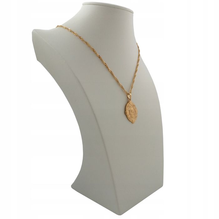 Złoty Łańcuszek Singapur + Medalik Matka Boska 18k