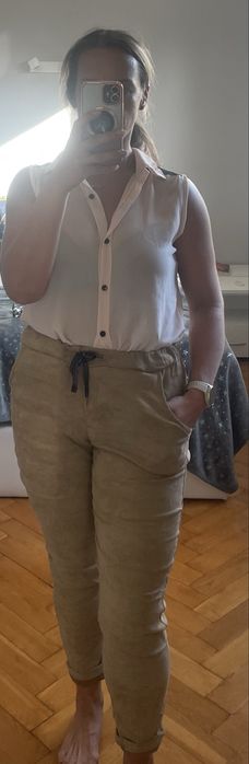 Bezowe wloskie spodnie