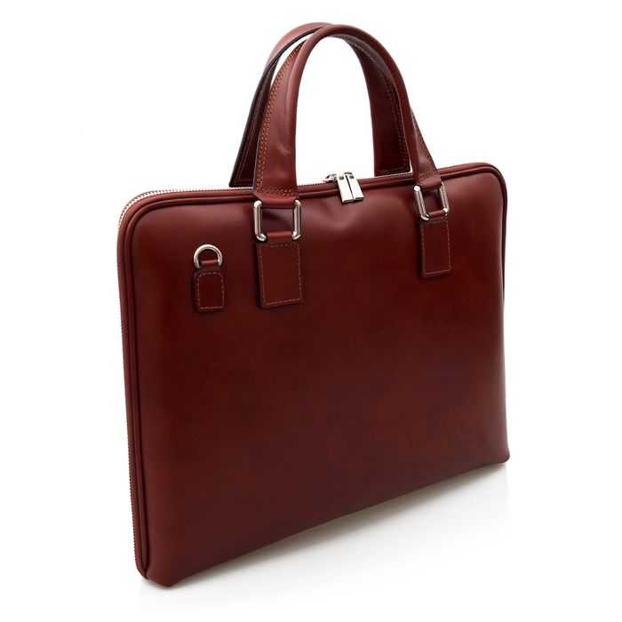 VERA PELLE torebka skórzana teczka A4 torba na laptopa V410 camel