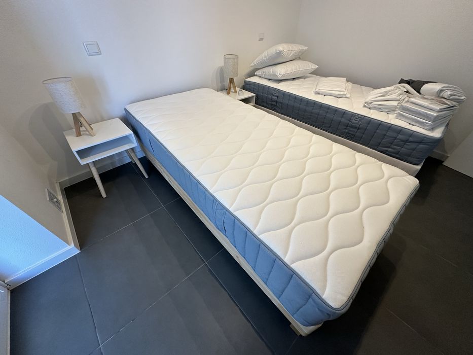 Cama solteiro completa alta qualidade (sommier + colchao molas ensacadas)